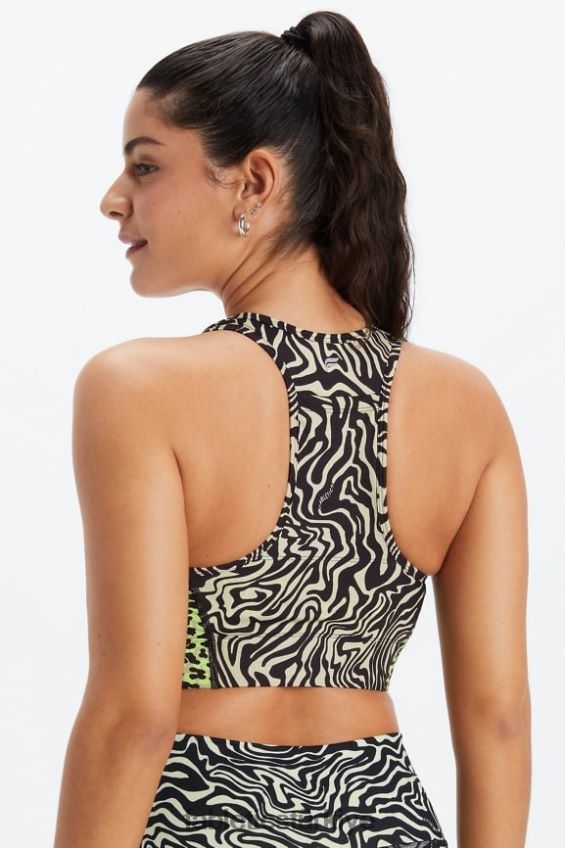 tr Fabletics kadınlar hareket halinde orta etkili spor sutyeni 113 mermer zebra/vurgulayıcı dalgalı çita 40R06B1746