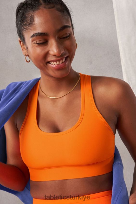 tr Fabletics kadınlar hareket halinde orta etkili spor sutyeni 114 flaş turuncu 40R06B1749