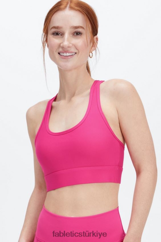 tr Fabletics kadınlar hareket halinde orta etkili spor sutyeni 114 peluş pembe 40R06B1751