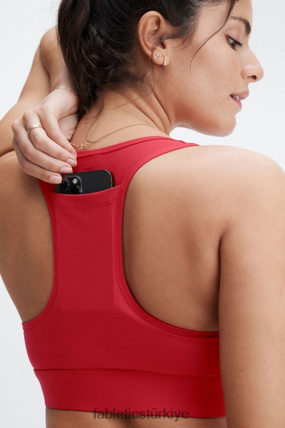 tr Fabletics kadınlar hareket halinde orta etkili spor sutyeni 115 yüksek kırmızı 40R06B1760