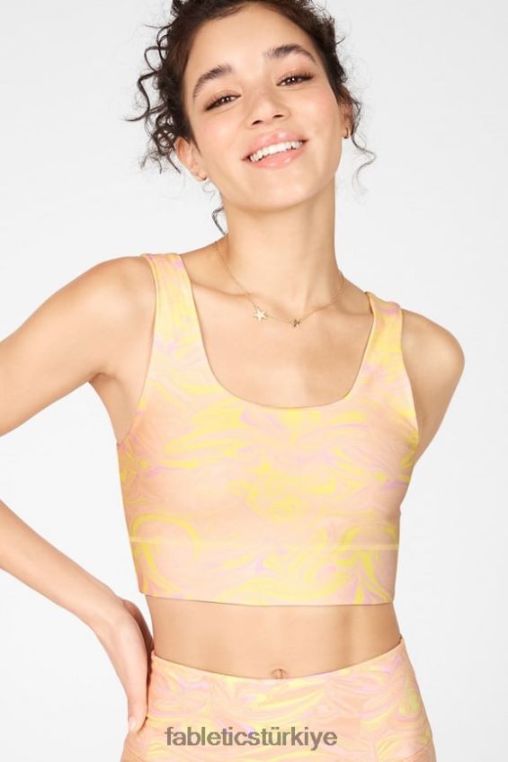 tr Fabletics kadınlar harlow ters çevrilebilir orta etkili spor sutyeni mermer/limon kreması 40R06B1874