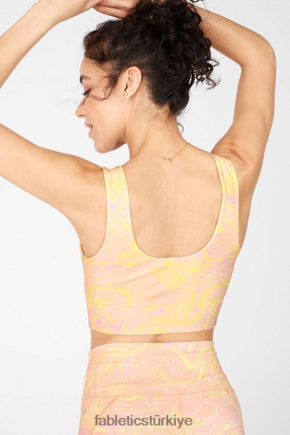 tr Fabletics kadınlar harlow ters çevrilebilir orta etkili spor sutyeni mermer/limon kreması 40R06B1874