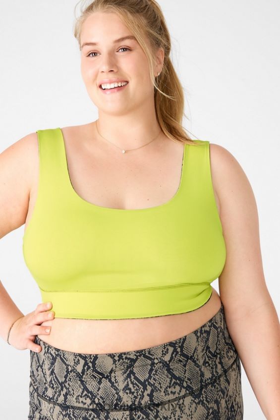 tr Fabletics kadınlar harlow ters çevrilebilir orta etkili spor sutyeni yeşil sürüngen/yaprak 40R06B1877