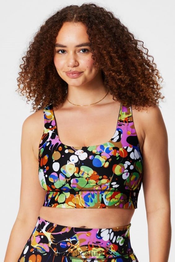 tr Fabletics kadınlar harlyn midi orta etkili spor sutyeni siyah sürekli değişen/siyah 40R06B1849