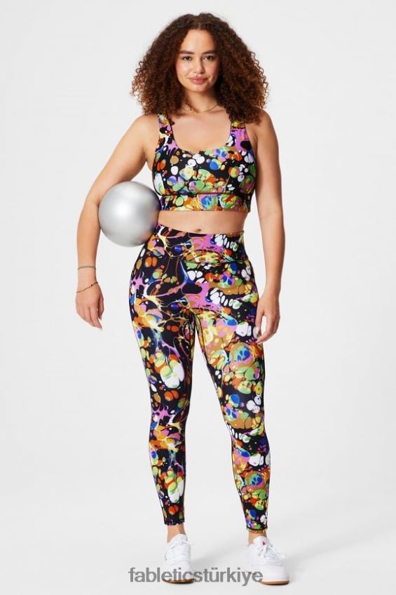 tr Fabletics kadınlar harlyn midi orta etkili spor sutyeni siyah sürekli değişen/siyah 40R06B1849