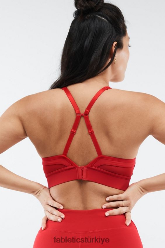 tr Fabletics kadınlar khloe orta etkili spor sutyeni kırmızı elma 40R06B1893