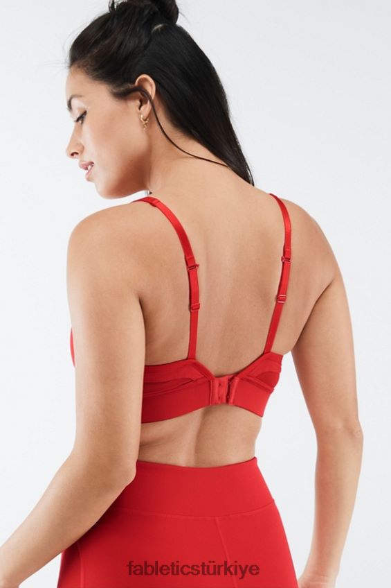 tr Fabletics kadınlar khloe orta etkili spor sutyeni kırmızı elma 40R06B1893