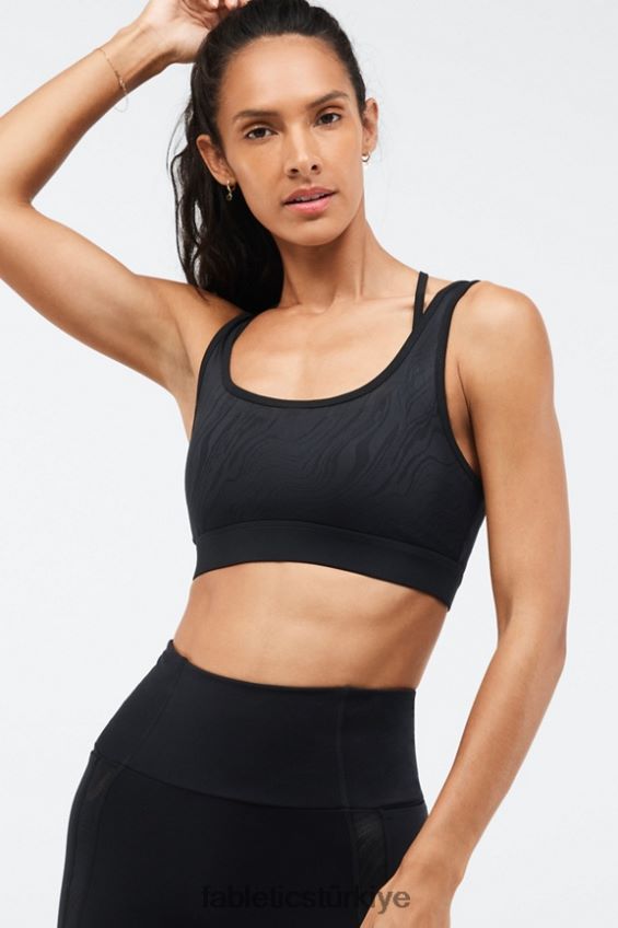 tr Fabletics kadınlar kira orta etkili spor sutyeni siyah 40R06B1896