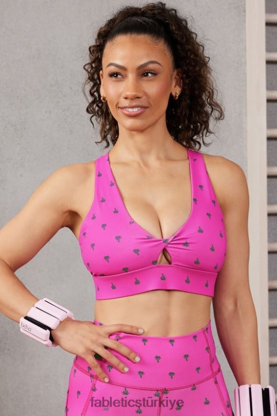 tr Fabletics kadınlar oasis twist sporcu sütyeni 105 pembe kaçış palmiyesi 40R06B1702