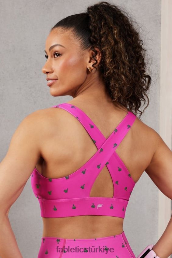 tr Fabletics kadınlar oasis twist sporcu sütyeni 105 pembe kaçış palmiyesi 40R06B1702