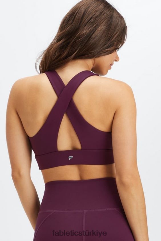 tr Fabletics kadınlar oasis twist sporcu sütyeni 107 bordo 40R06B1713