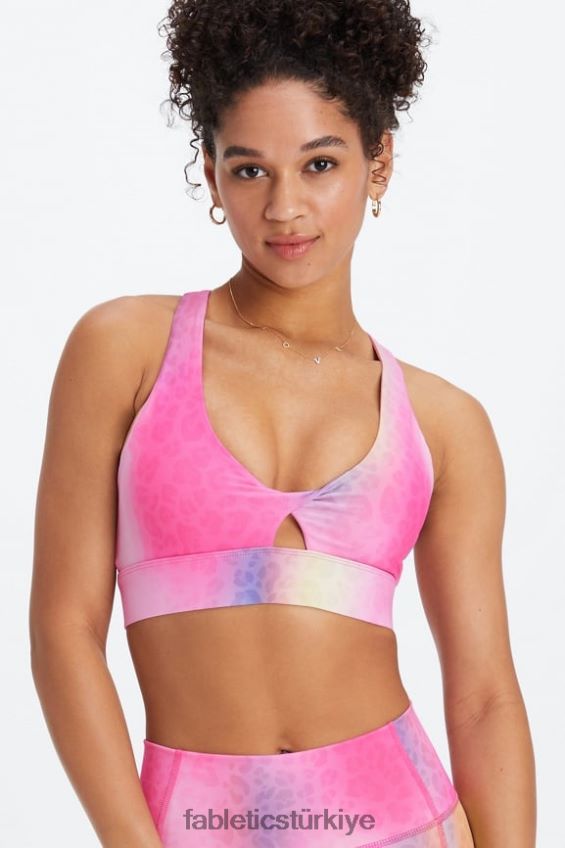 tr Fabletics kadınlar oasis twist sporcu sütyeni 108 gölgeli leopar 40R06B1714