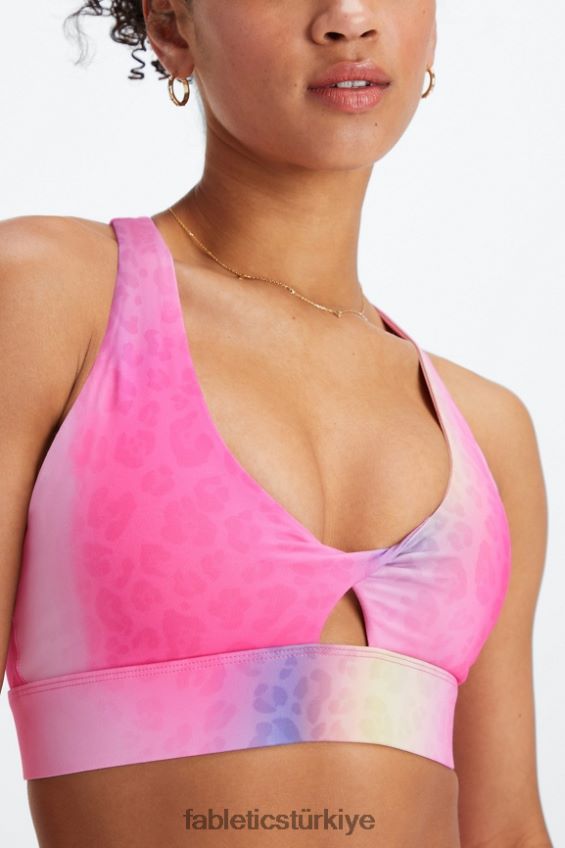 tr Fabletics kadınlar oasis twist sporcu sütyeni 108 gölgeli leopar 40R06B1714