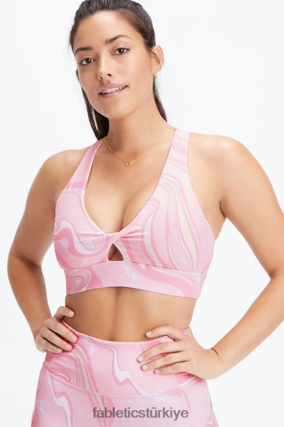 tr Fabletics kadınlar oasis twist sporcu sütyeni 109 guava mermer papatya 40R06B1722