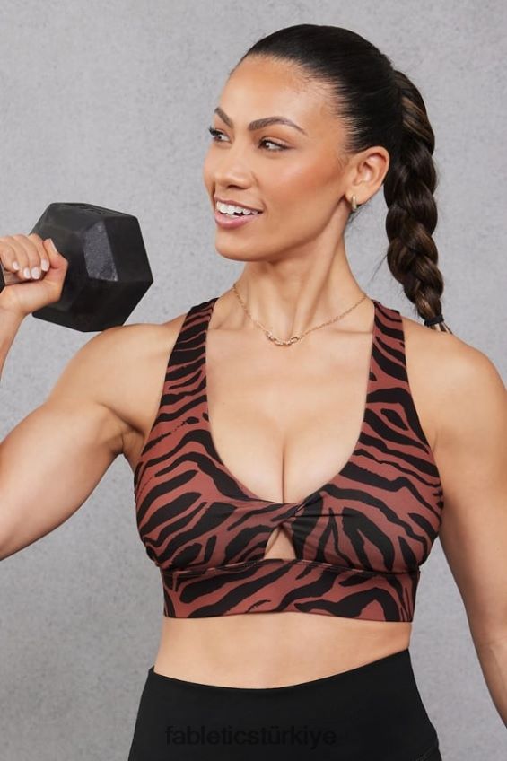 tr Fabletics kadınlar oasis twist sporcu sütyeni 109 maun zebra vuruşu 40R06B1720