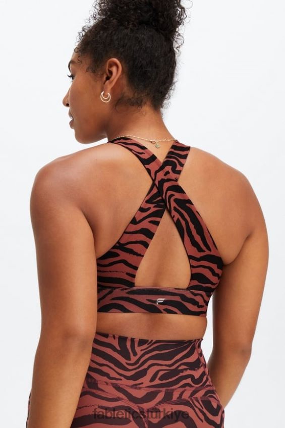 tr Fabletics kadınlar oasis twist sporcu sütyeni 109 maun zebra vuruşu 40R06B1720