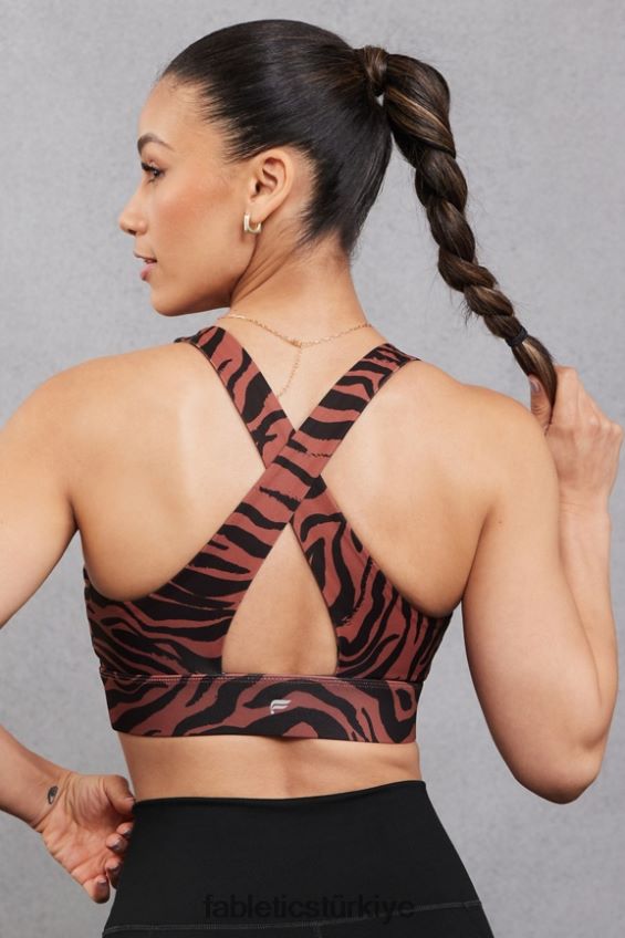 tr Fabletics kadınlar oasis twist sporcu sütyeni 109 maun zebra vuruşu 40R06B1720