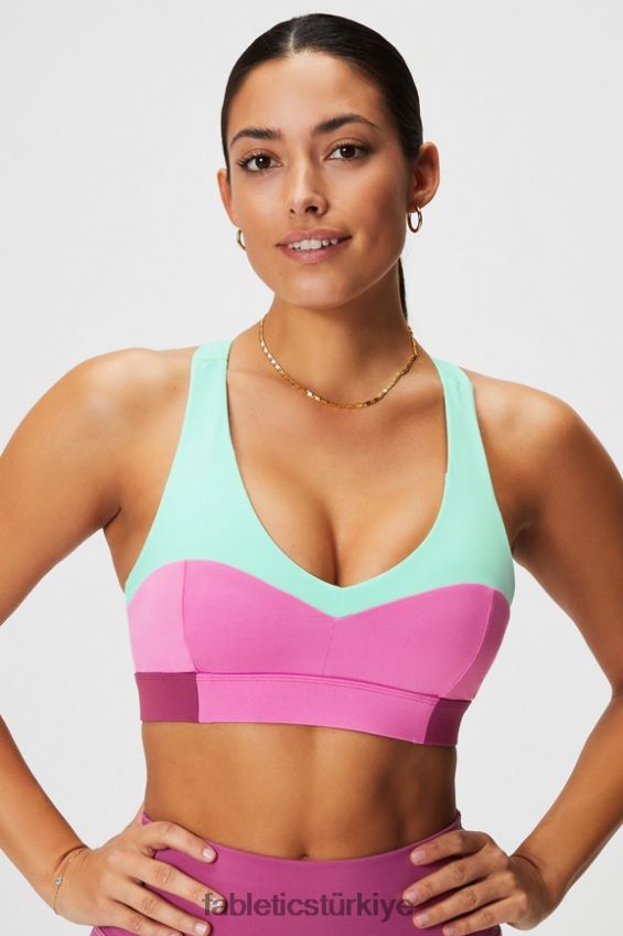 tr Fabletics kadınlar on-the-go midi orta etkili spor sutyeni 127 puslu körfez/pembe pop/pembe yanaklar 40R06B1824