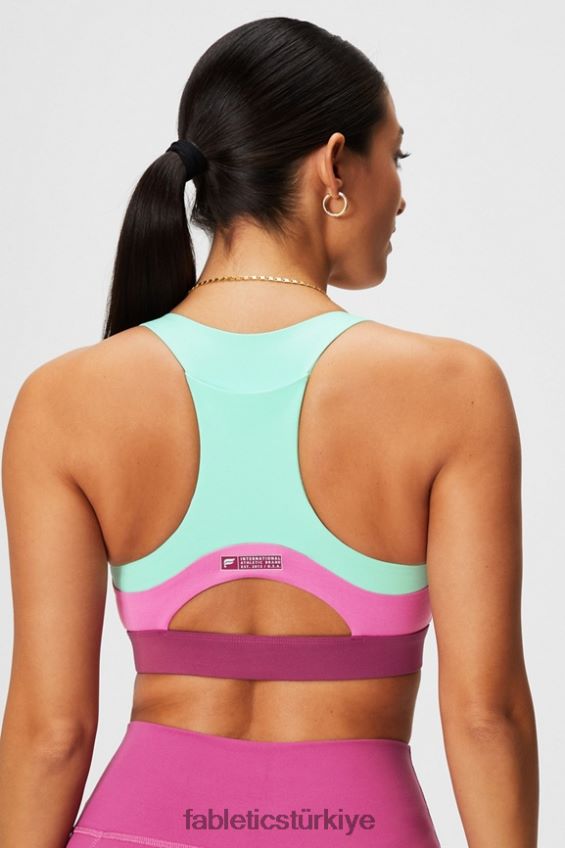 tr Fabletics kadınlar on-the-go midi orta etkili spor sutyeni 127 puslu körfez/pembe pop/pembe yanaklar 40R06B1824