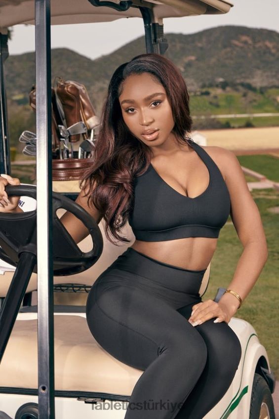 tr Fabletics kadınlar on-the-go midi orta etkili spor sutyeni 127 siyah 40R06B1823