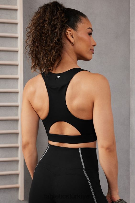 tr Fabletics kadınlar on-the-go midi orta etkili spor sutyeni 127 siyah 40R06B1823