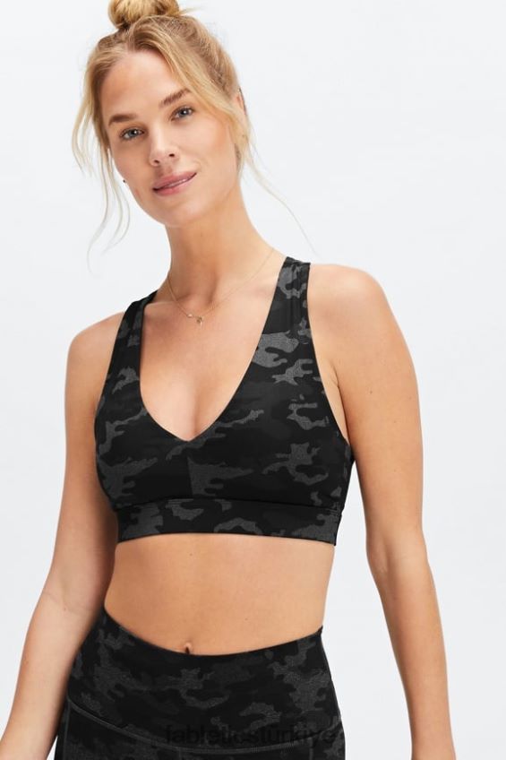 tr Fabletics kadınlar on-the-go midi orta etkili spor sutyeni 128 kömür kamuflajı 40R06B1829
