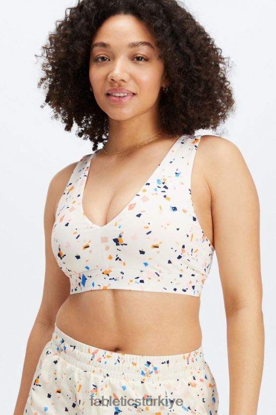 tr Fabletics kadınlar on-the-go midi orta etkili spor sutyeni 129 mozaik/yansıtıcı logo 40R06B1830