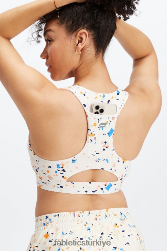 tr Fabletics kadınlar on-the-go midi orta etkili spor sutyeni 129 mozaik/yansıtıcı logo 40R06B1830