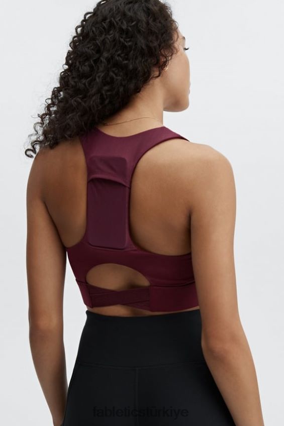 tr Fabletics kadınlar on-the-go midi orta etkili spor sutyeni 129 porto şarabı/port şarabı logosu 40R06B1834