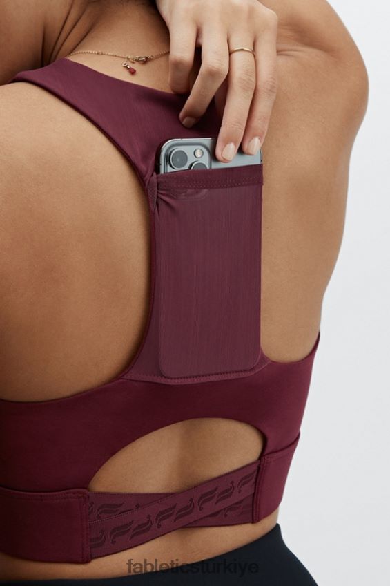 tr Fabletics kadınlar on-the-go midi orta etkili spor sutyeni 129 porto şarabı/port şarabı logosu 40R06B1834