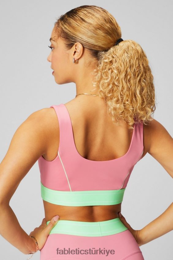 tr Fabletics kadınlar orta etkili borulu spor sutyeni allık allık/şekerli limon 40R06B1815