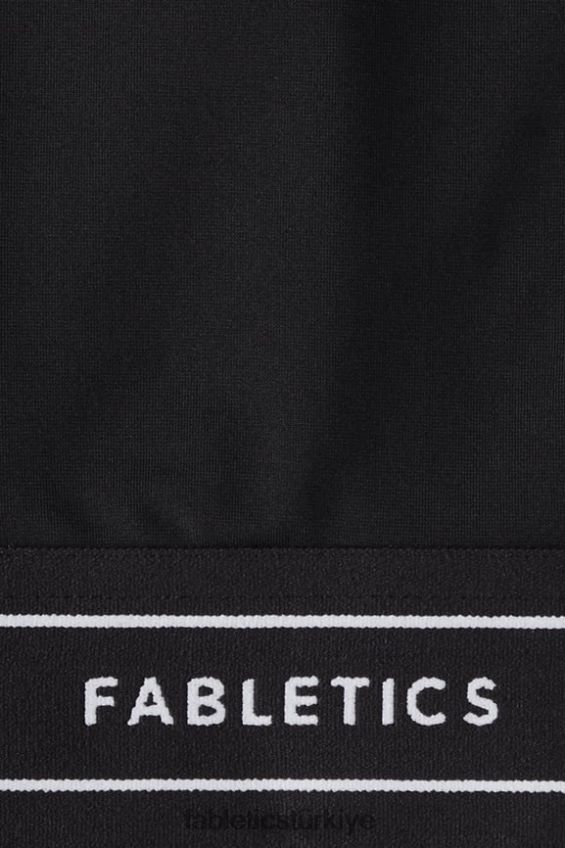 tr Fabletics kadınlar orta etkili borulu spor sutyeni siyah/klasik beyaz logo 40R06B1816