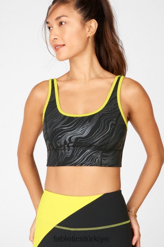tr Fabletics kadınlar prue orta etkili spor sutyeni siyah küçük mermer/lezzet 40R06B1939