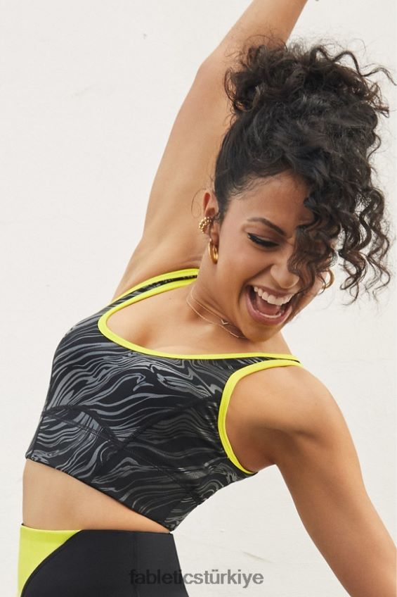 tr Fabletics kadınlar prue orta etkili spor sutyeni siyah küçük mermer/lezzet 40R06B1940