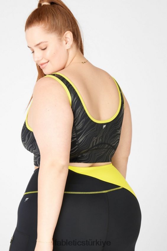 tr Fabletics kadınlar prue orta etkili spor sutyeni siyah küçük mermer/lezzet 40R06B1940
