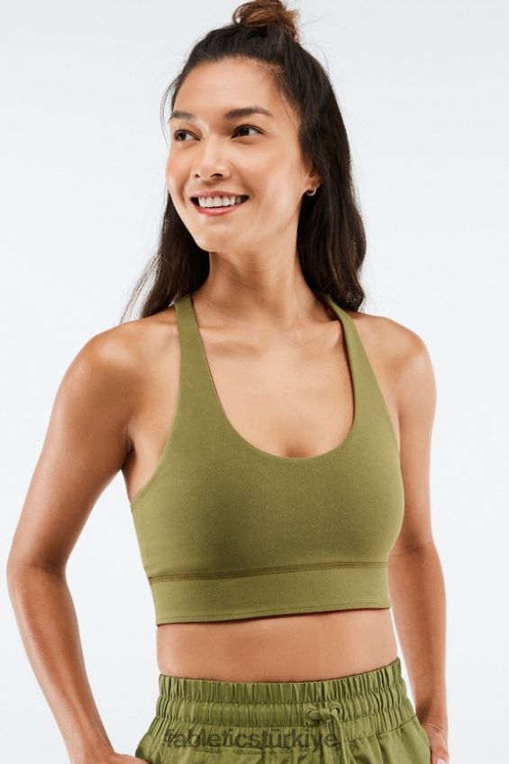 tr Fabletics kadınlar simone sculptknit çift taraflı midi sütyen kiremit/soluk zeytin 40R06B1862