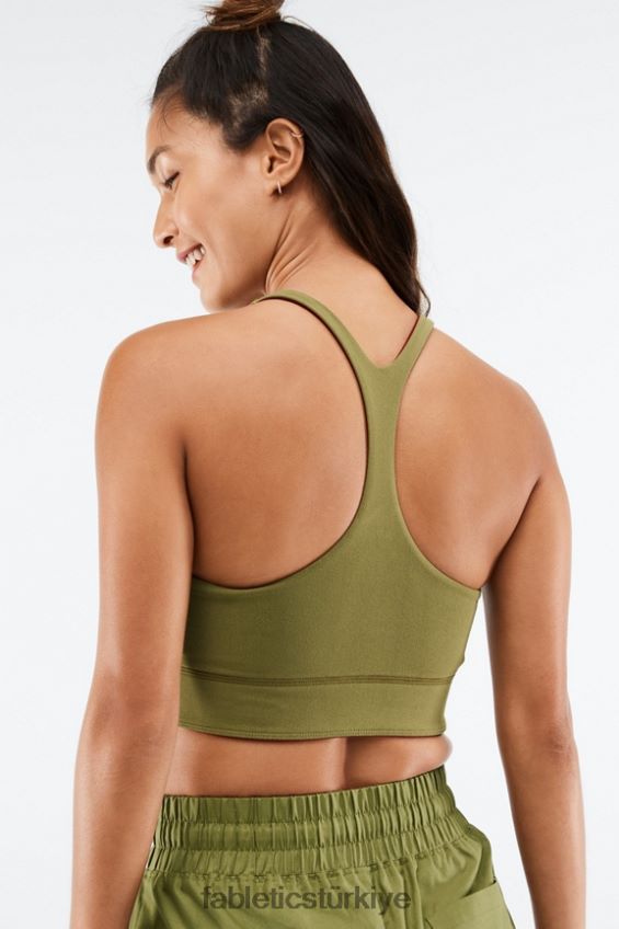 tr Fabletics kadınlar simone sculptknit çift taraflı midi sütyen kiremit/soluk zeytin 40R06B1862