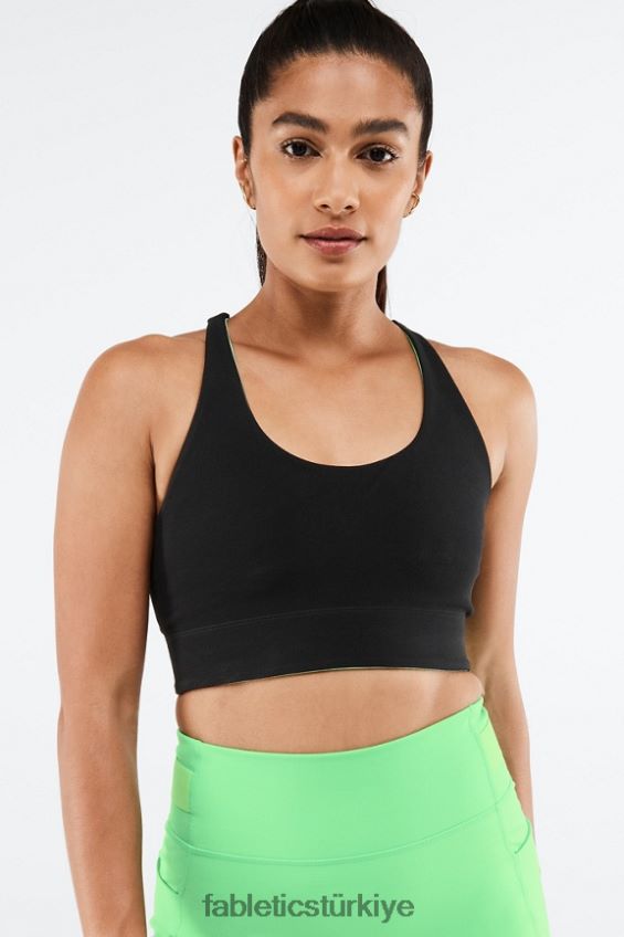 tr Fabletics kadınlar simone sculptknit çift taraflı spor sutyeni siyah/bahar yaprağı 40R06B1863