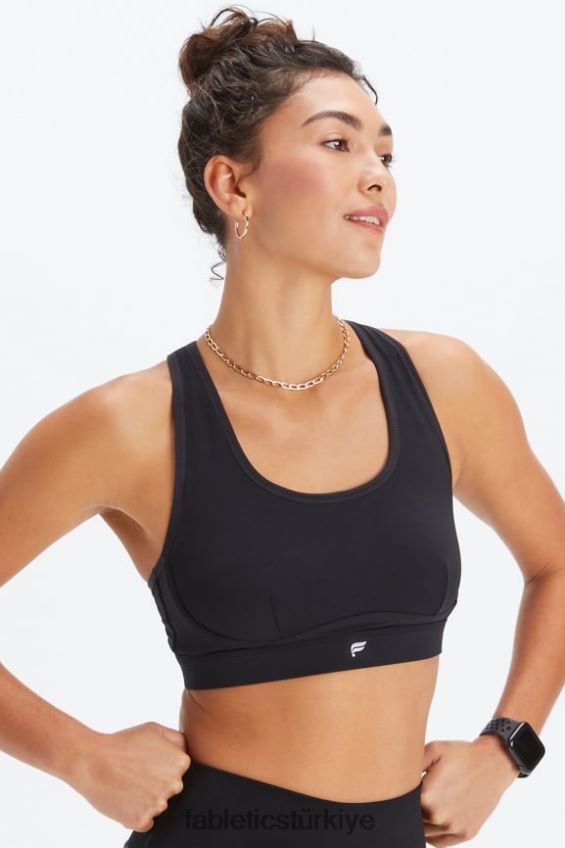 tr Fabletics kadınlar belle racerback yüksek etkili spor sütyeni siyah 40R06B1396