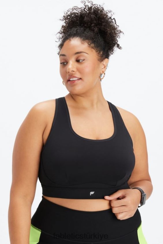 tr Fabletics kadınlar belle racerback yüksek etkili spor sütyeni siyah 40R06B1397
