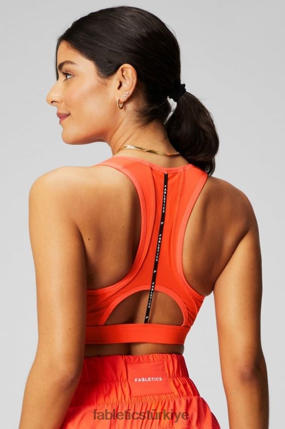 tr Fabletics kadınlar belle racerback yüksek etkili spor sutyeni tutku portakalı 40R06B1394