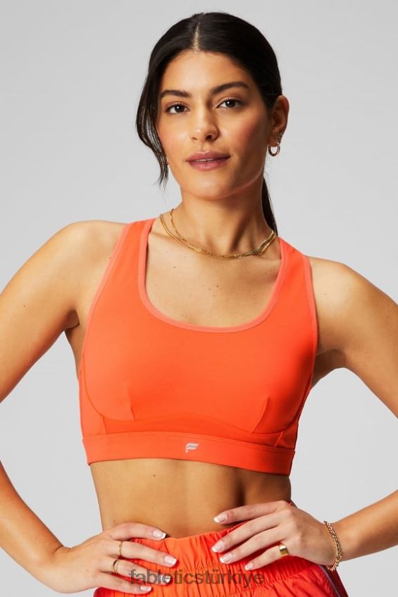 tr Fabletics kadınlar belle racerback yüksek etkili spor sutyeni tutku portakalı 40R06B1394
