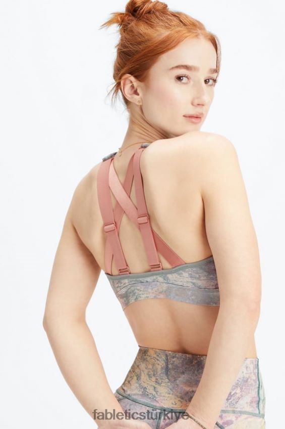 tr Fabletics kadınlar belle yüksek etkili spor sutyeni ay kayası/pembe kanyon 40R06B1401
