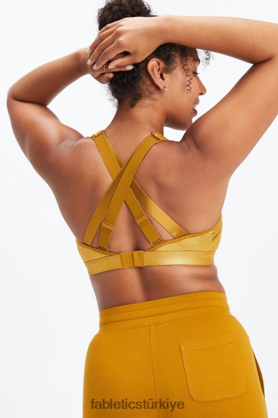 tr Fabletics kadınlar belle yanardöner ayarlanabilir yüksek etkili spor sutyeni koyu bronz parlaklık 40R06B1403