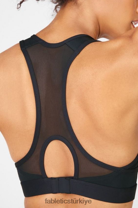 tr Fabletics kadınlar blare fermuarlı ön yüksek etkili spor sutyeni siyah 40R06B1427