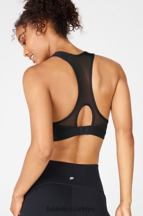 tr Fabletics kadınlar blare fermuarlı ön yüksek etkili spor sutyeni siyah 40R06B1427