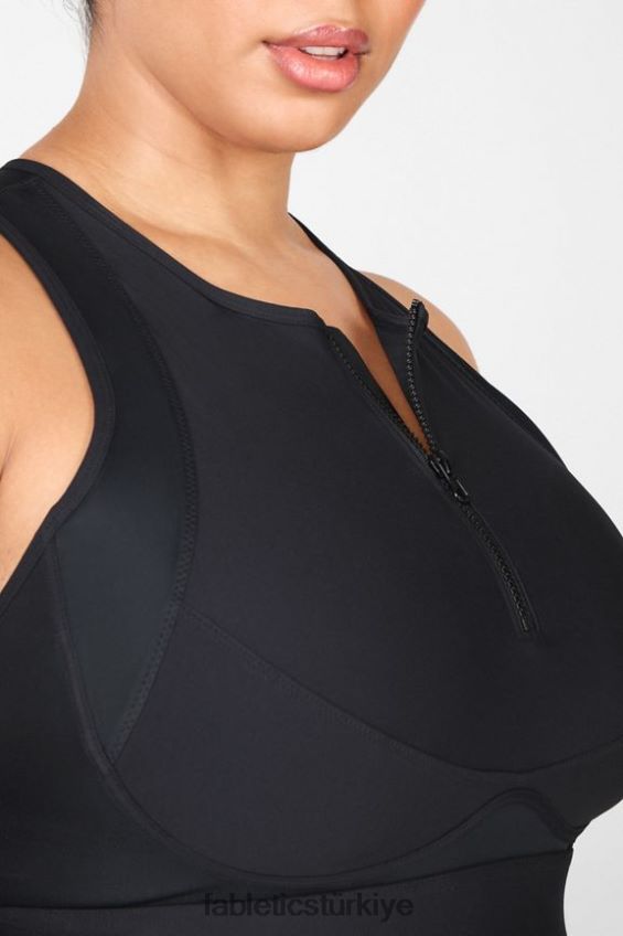 tr Fabletics kadınlar blare fermuarlı ön yüksek etkili spor sutyeni siyah 40R06B1428
