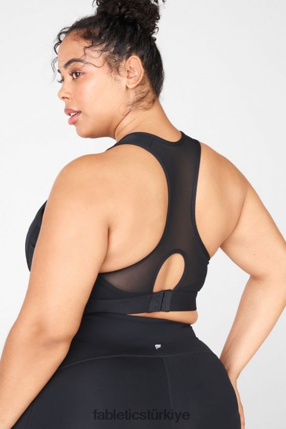 tr Fabletics kadınlar blare fermuarlı ön yüksek etkili spor sutyeni siyah 40R06B1428