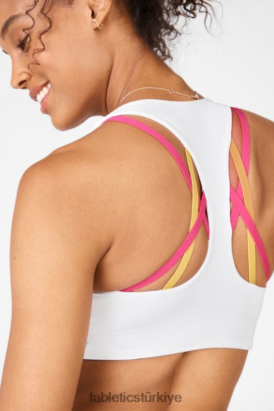 tr Fabletics kadınlar boost yüksek etkili spor sutyeni beyaz/peluş pembe çoklu 40R06B1439