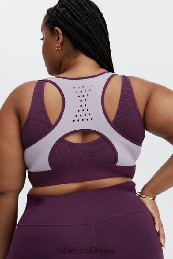 tr Fabletics kadınlar elsie yüksek etkili önü fermuarlı spor sütyeni gri menekşe/koyu patlıcan 40R06B1423
